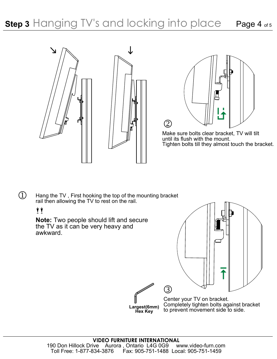 Sheet4, Drawing view52, Drawing view53 | Drawing view55, Drawing view56, Drawing view124, Hanging tv's and locking into place | AVF PM-S-FL User Manual | Page 4 / 5