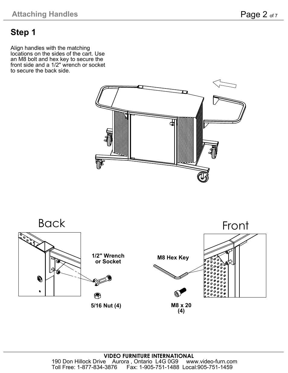 Sheet1, Drawing view531, Drawing view532 | Drawing view534, Drawing view536, Drawing view537, Drawing view541, Drawing view542, Front back, Page 2 | AVF Package I MC1000 Cart + MC-S Display Mount User Manual | Page 2 / 7