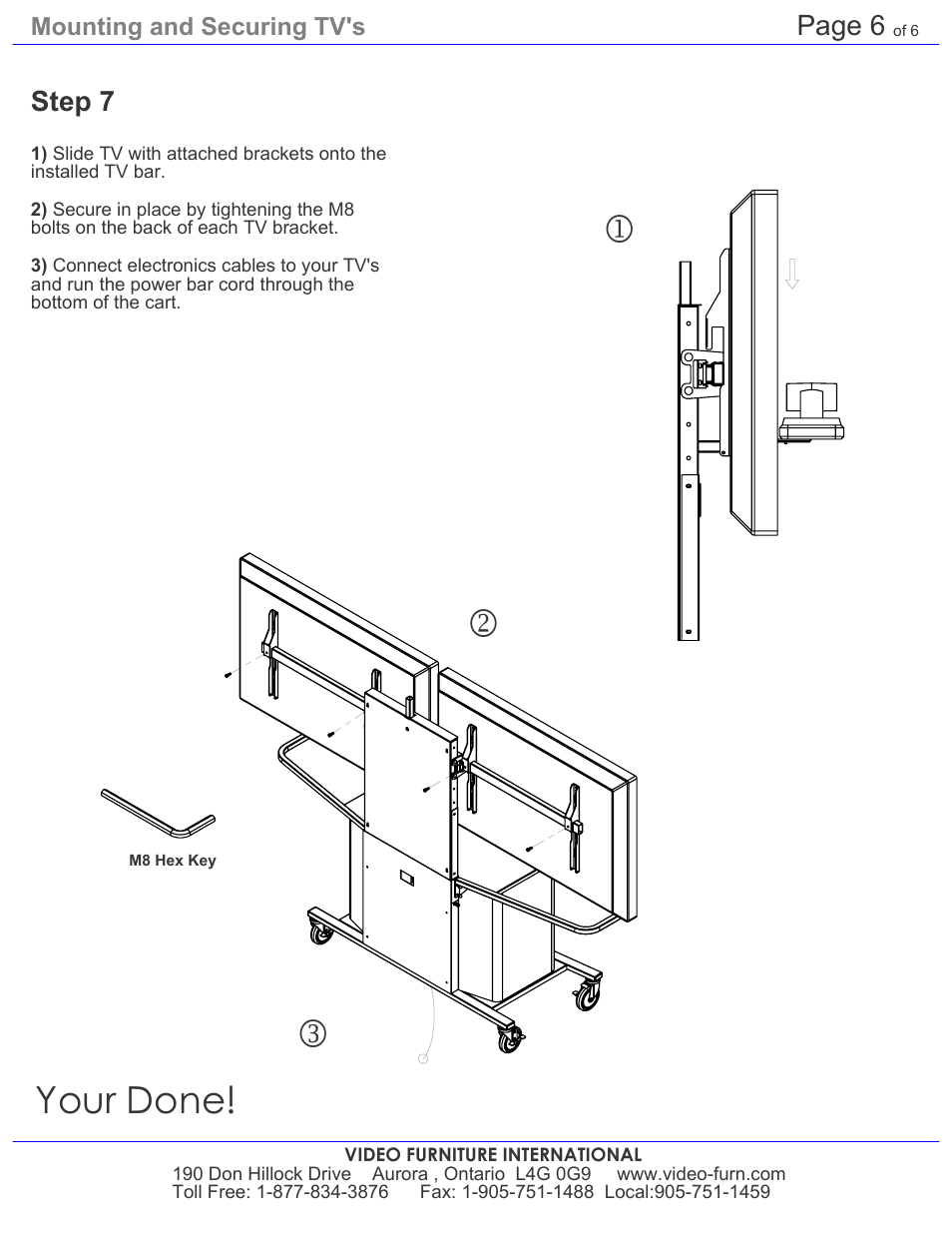 Sheet3(3)(3), Drawing view503, Drawing view505 | Drawing view506, Your done, Step 7, Page 6 | AVF Package L MC1000 Cart + MC-XLD Dual XL Mount User Manual | Page 6 / 6