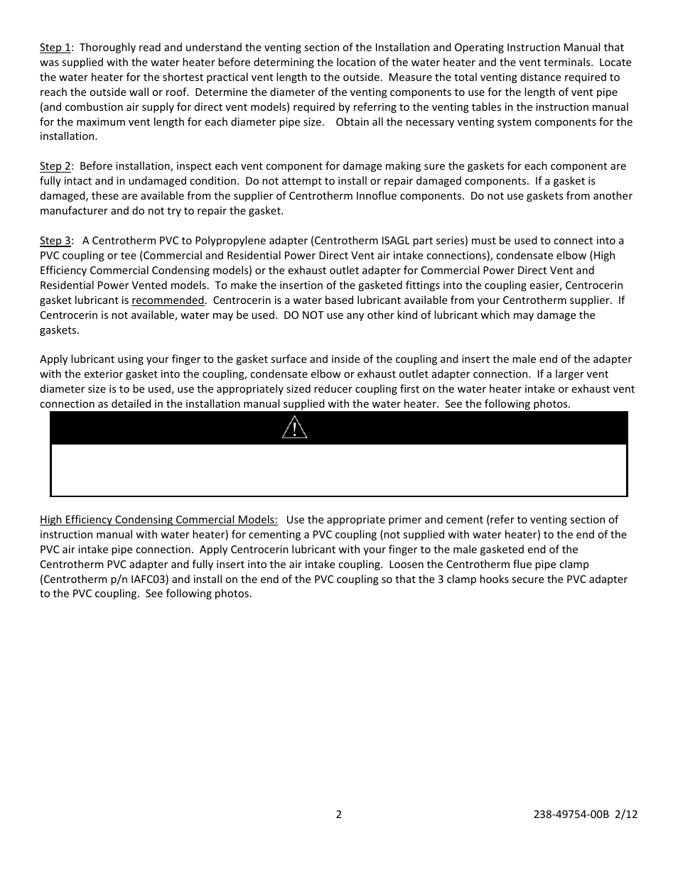 Warning | Bradford White PDV-100S-250-3X User Manual | Page 2 / 11