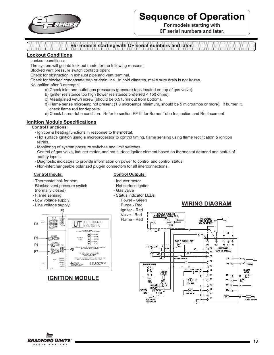 Ignition module, Wiring diagram | Bradford White EF-100T-399-3X User Manual | Page 13 / 92