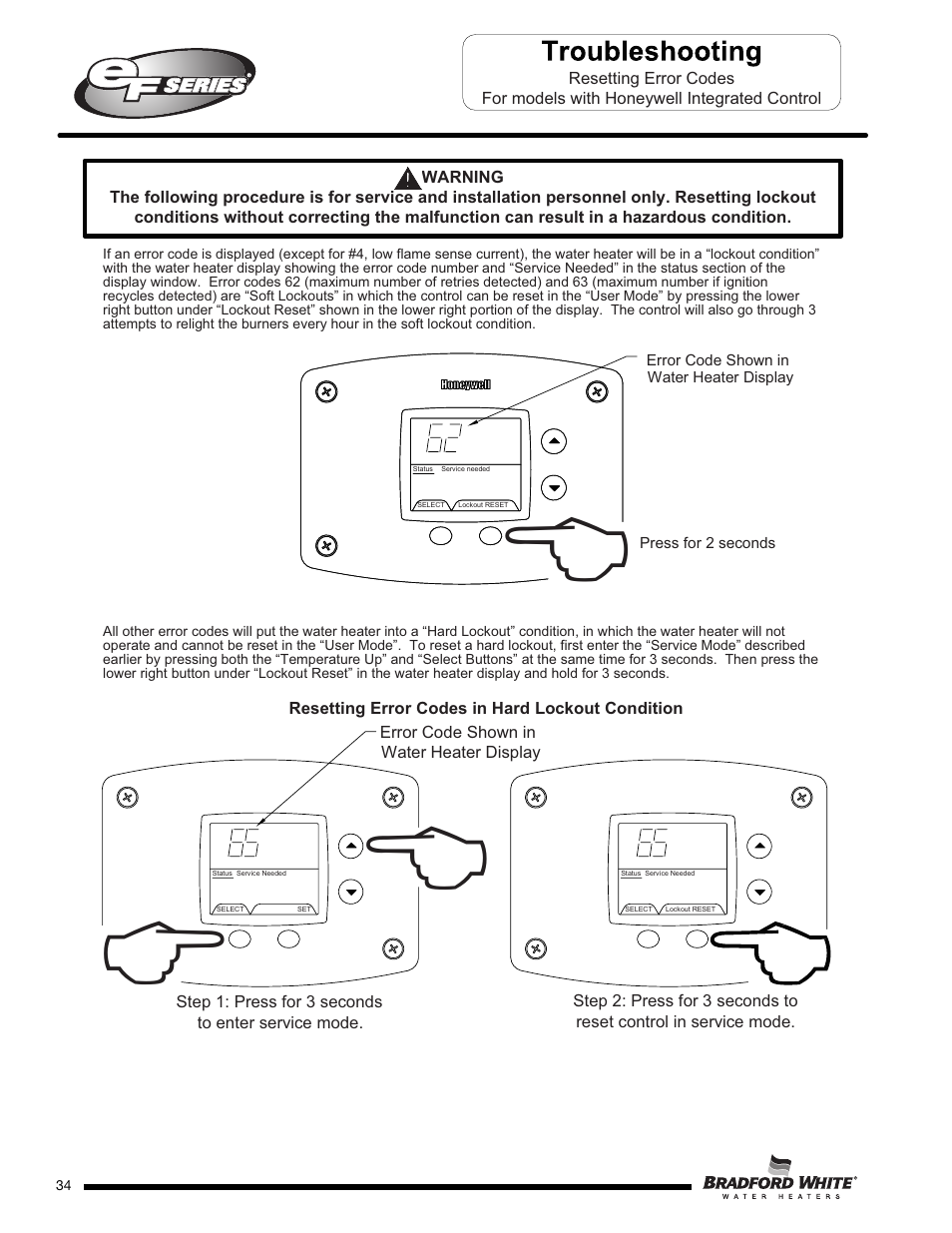 Bradford White EF-100T-399-3X User Manual | Page 34 / 92