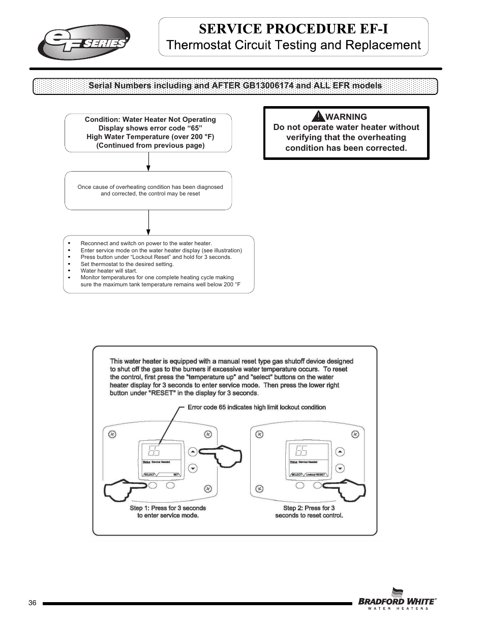 Bradford White EF-100T-399-3X User Manual | Page 36 / 92