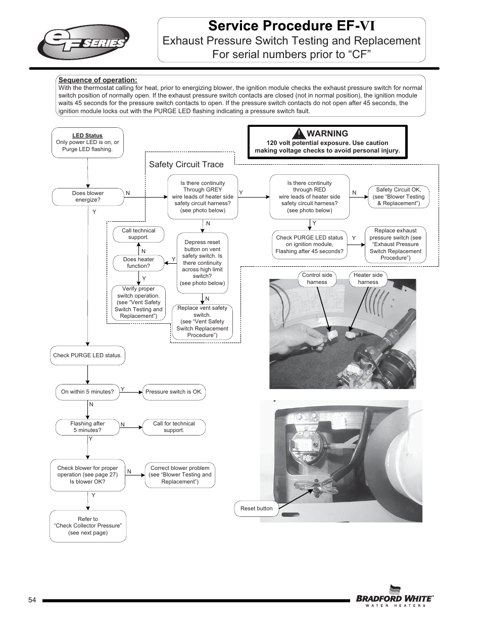 Safety circuit trace, Warning | Bradford White EF-100T-399-3X User Manual | Page 54 / 92