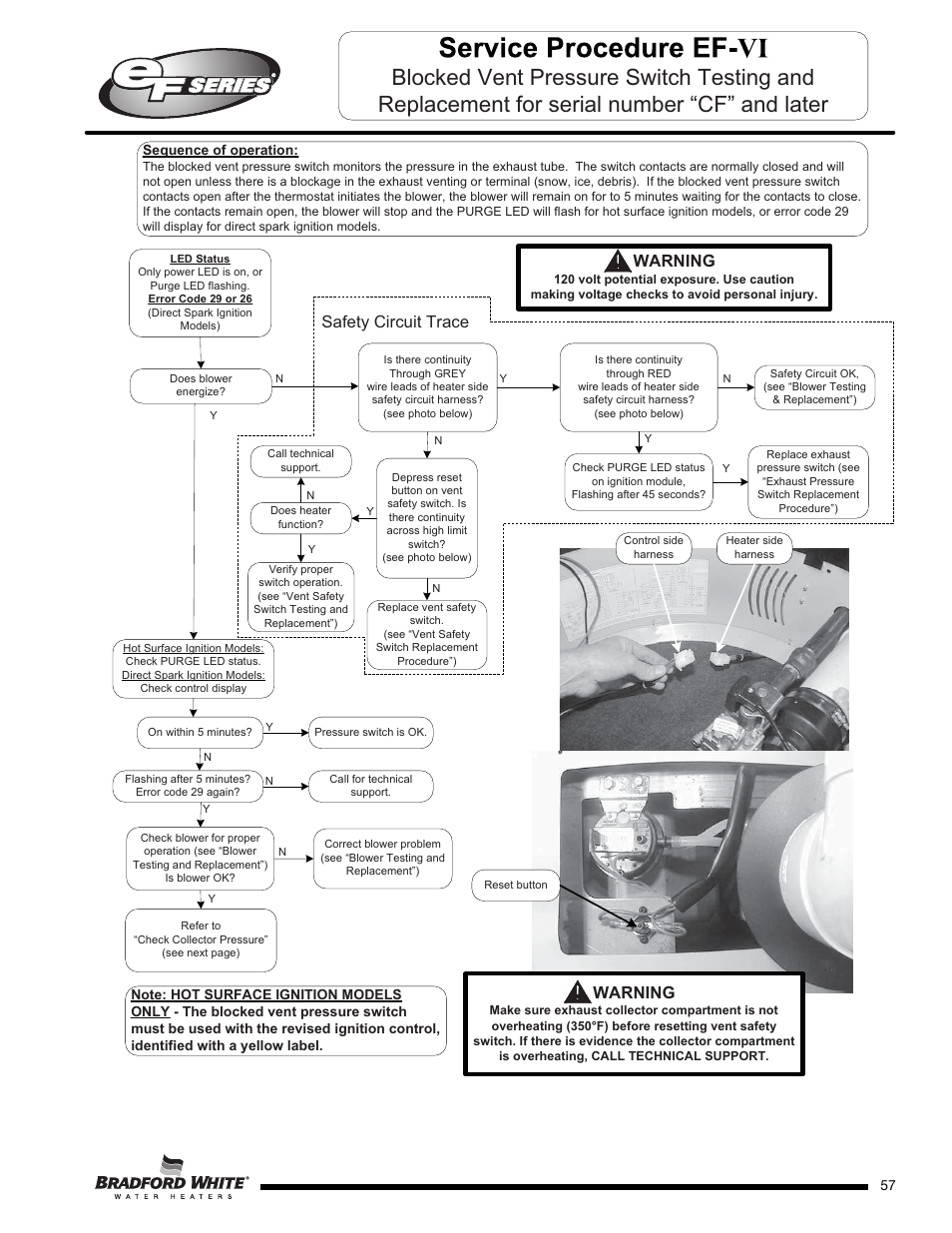 Safety circuit trace, Warning | Bradford White EF-100T-399-3X User Manual | Page 57 / 92