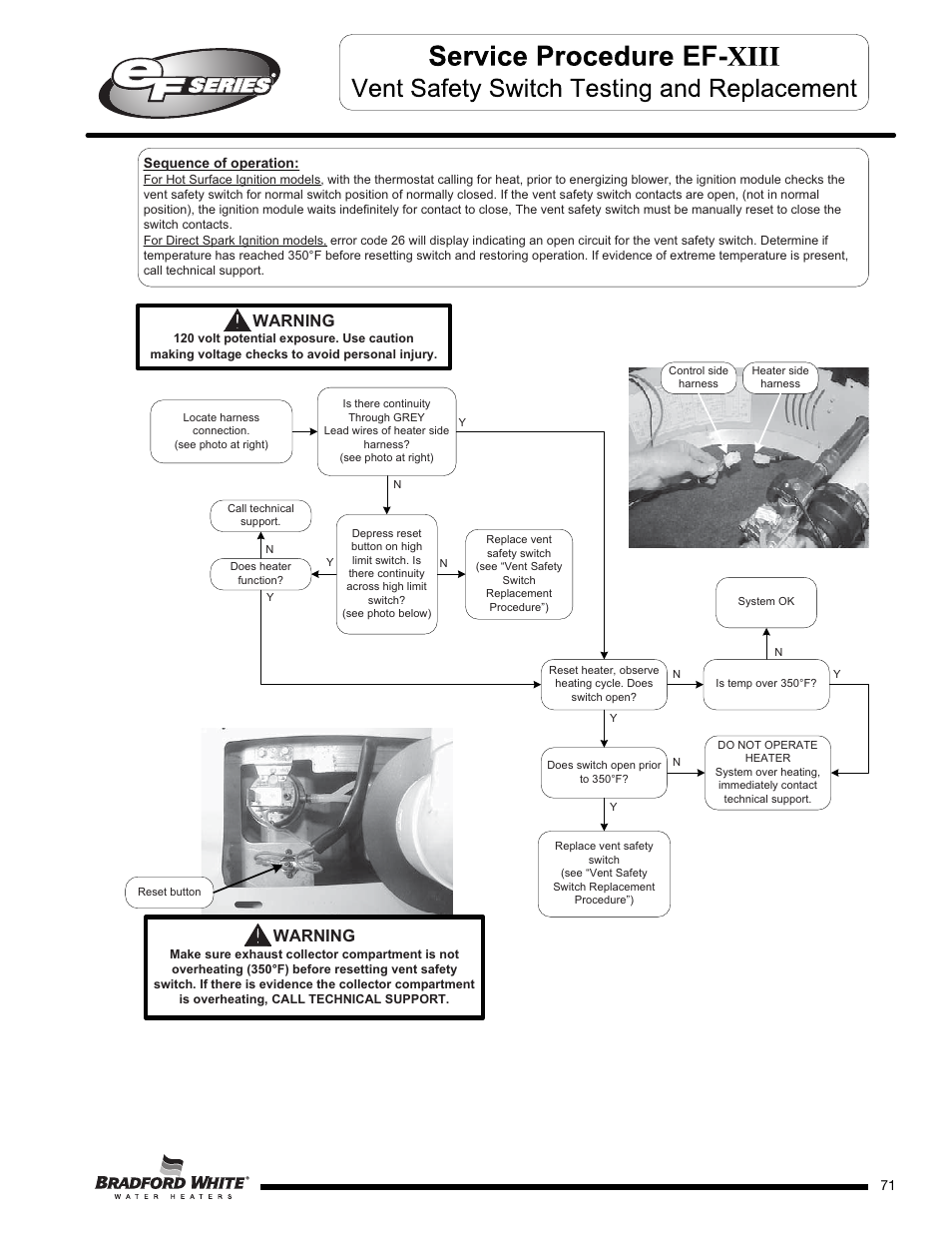 Warning | Bradford White EF-100T-399-3X User Manual | Page 71 / 92