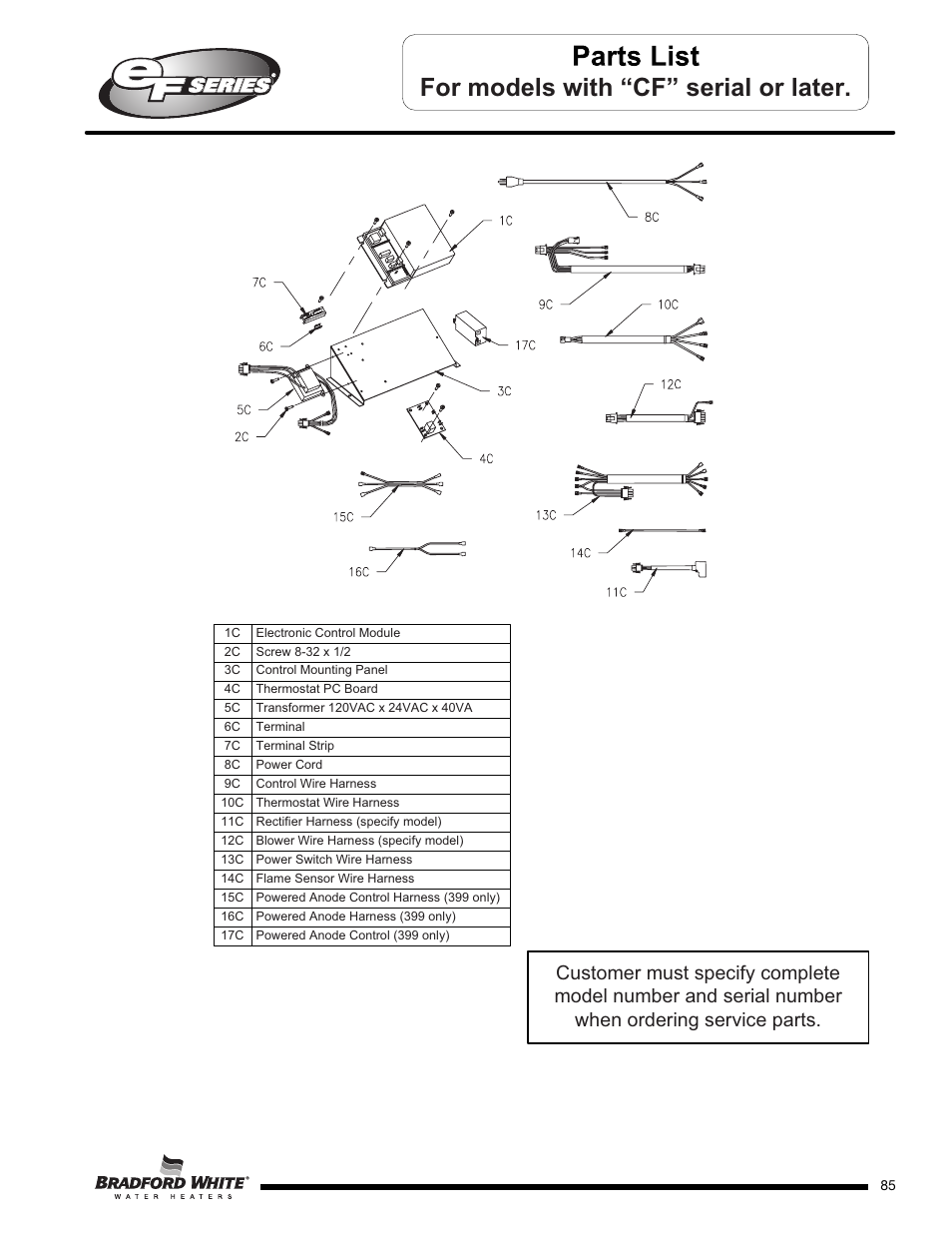 For models with “cf” serial or later | Bradford White EF-100T-399-3X User Manual | Page 85 / 92