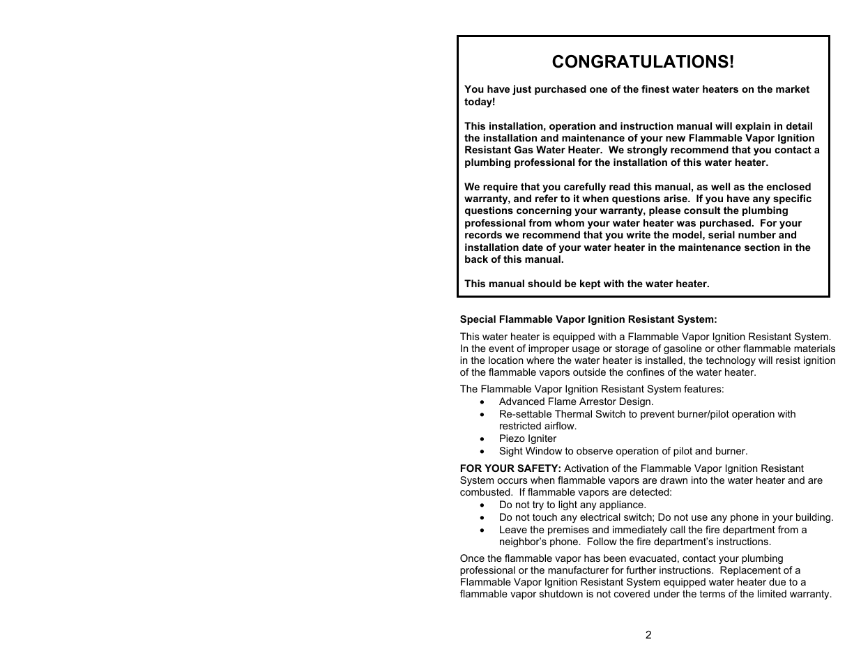 Bradford White 65T-65FB-3X User Manual | Page 2 / 32