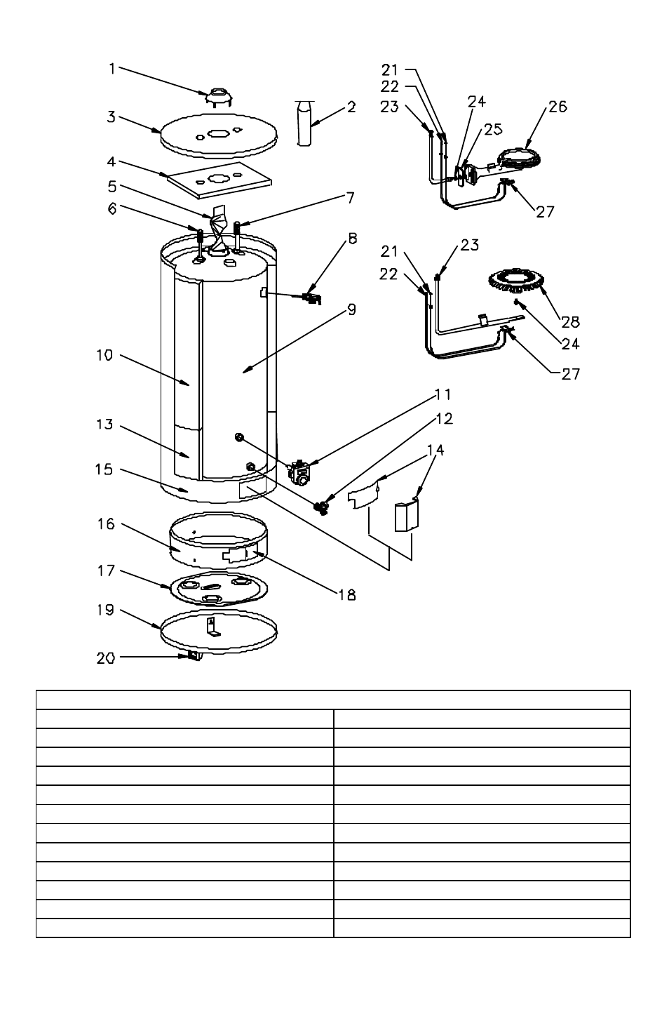 Internet version for reference only, Parts list and drawing | Bradford White M-I-60T6FSX User Manual | Page 24 / 30