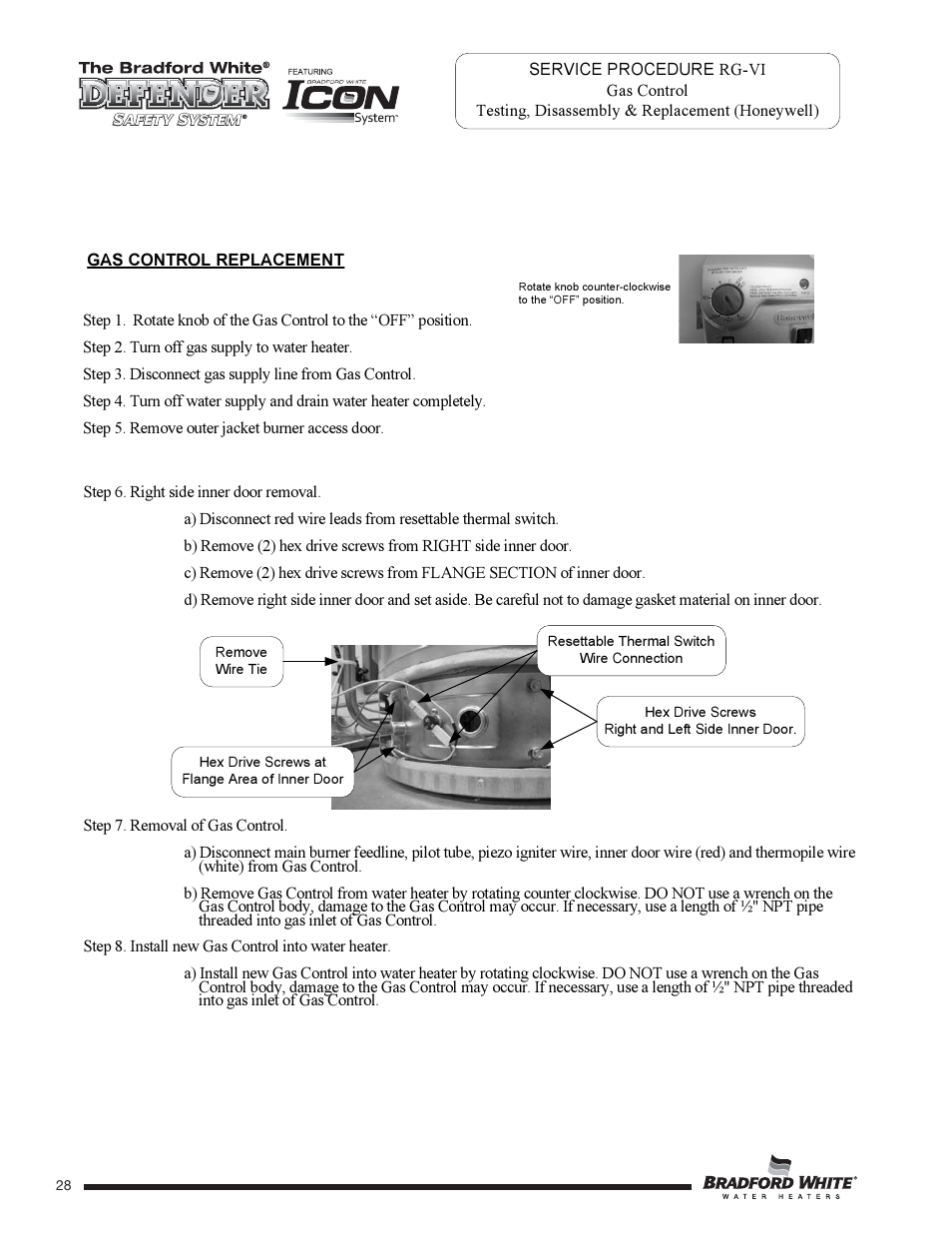 Defender, The bradford white, Safety system | Bradford White 65T-65FB-3X User Manual | Page 28 / 40