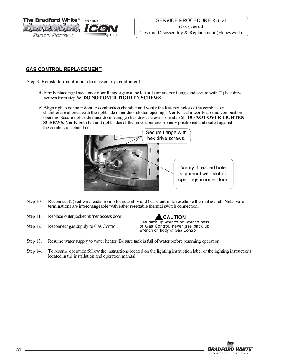 Defender, The bradford white, Safety system | Bradford White 65T-65FB-3X User Manual | Page 30 / 40