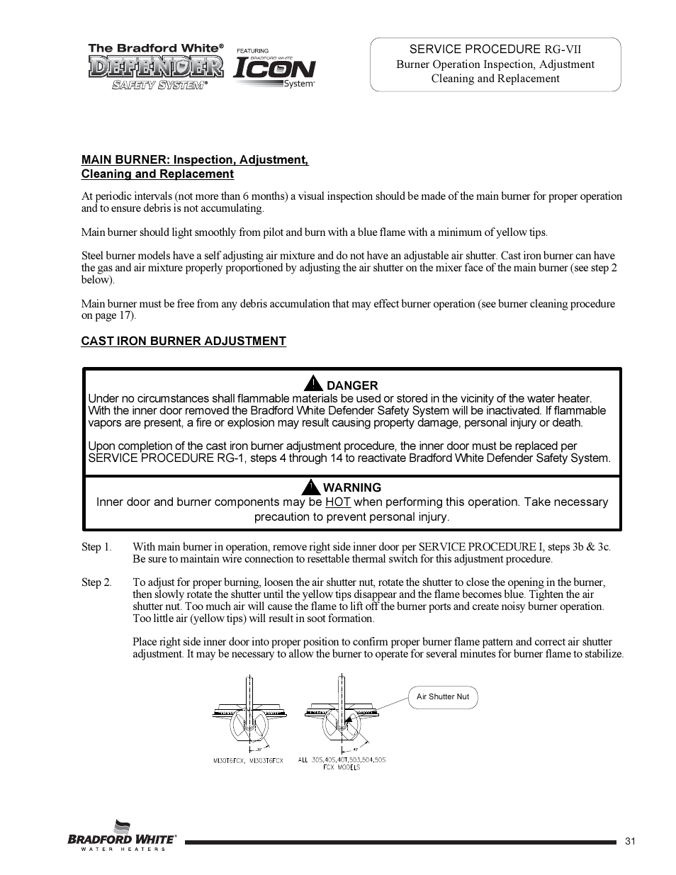 Defender, The bradford white, Safety system | Bradford White 65T-65FB-3X User Manual | Page 31 / 40