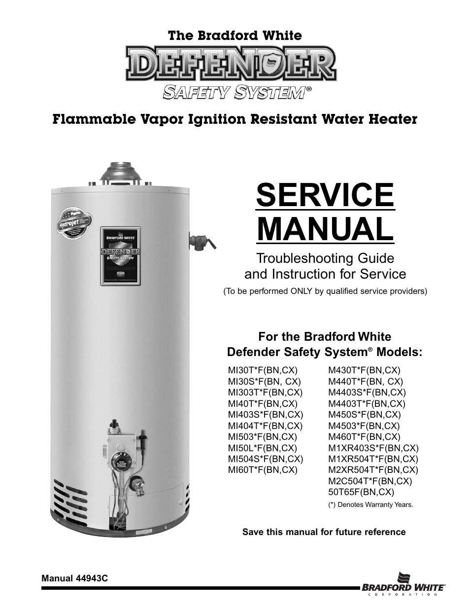 Bradford White 65T-65FB-3X User Manual | 28 pages