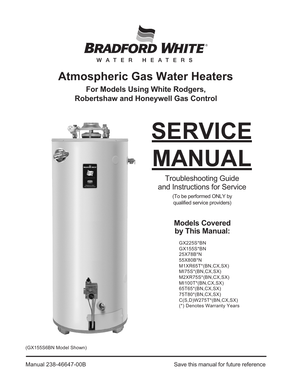 Bradford White 55X-80B-3X User Manual | 28 pages