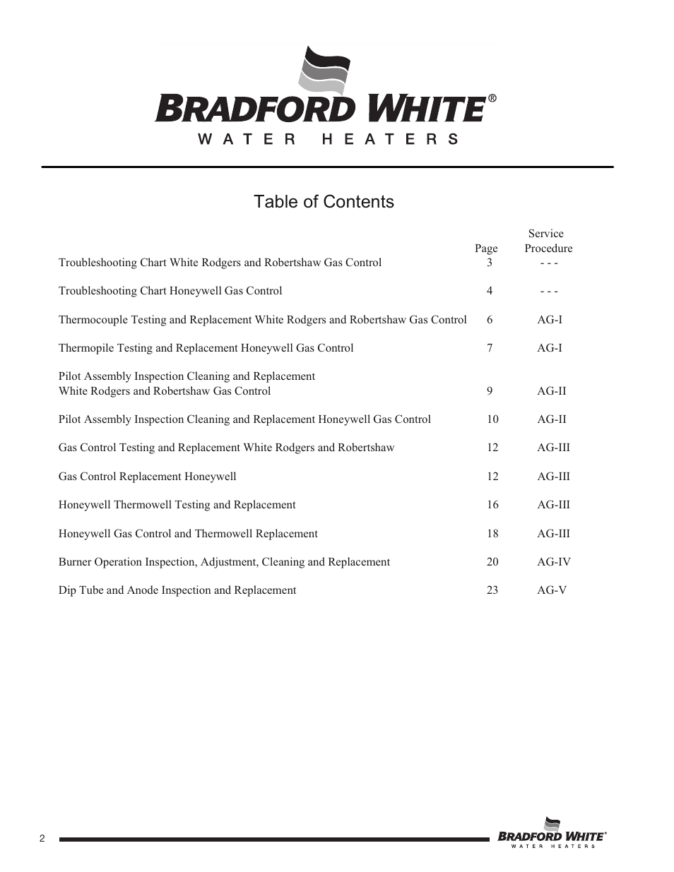 Bradford White 55X-80B-3X User Manual | Page 2 / 28