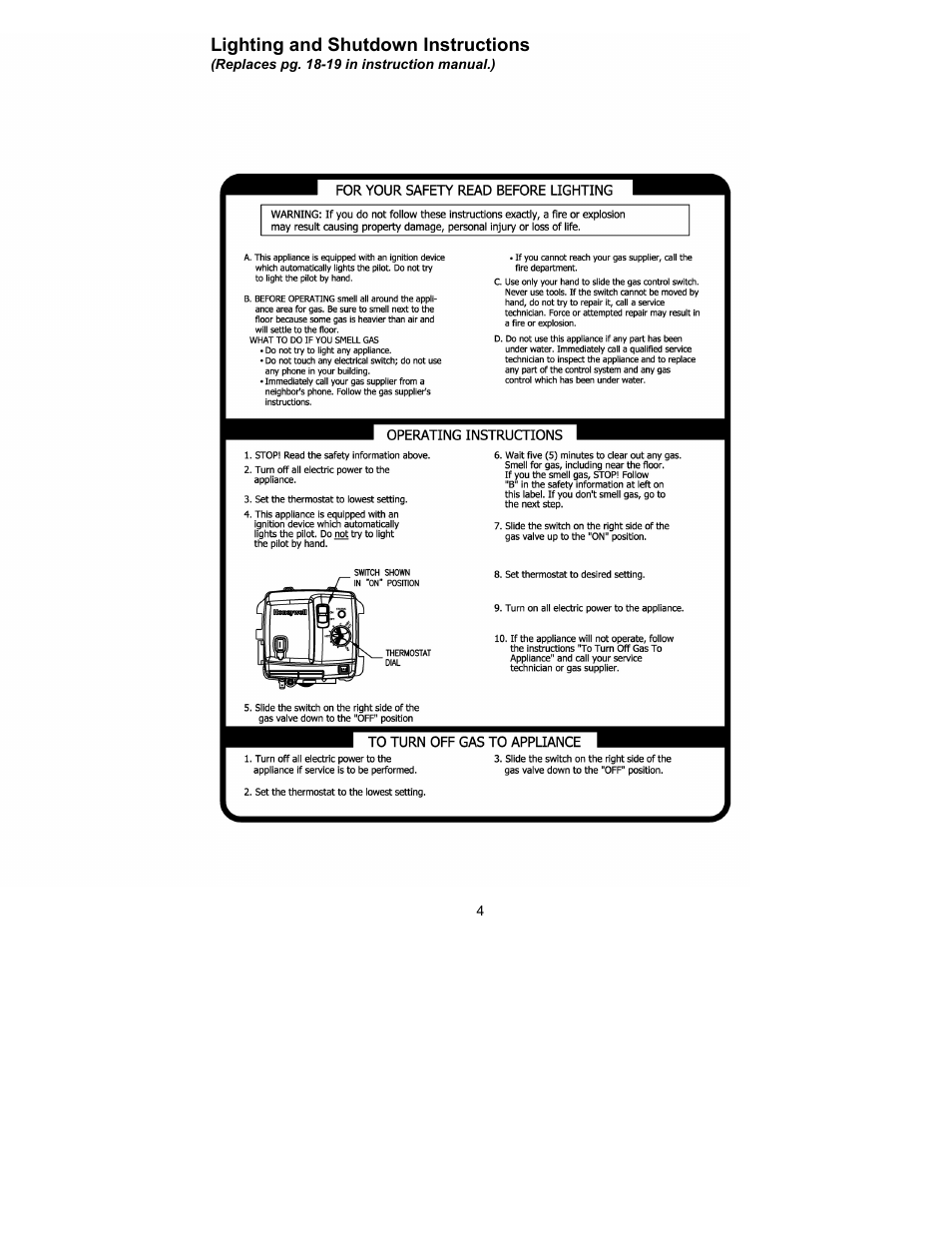 Lighting and shutdown instructions | Bradford White HE-4-50S6FSX User Manual | Page 4 / 16