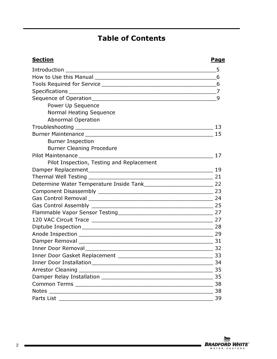 Bradford White D-4-504S6FSX User Manual | Page 2 / 40