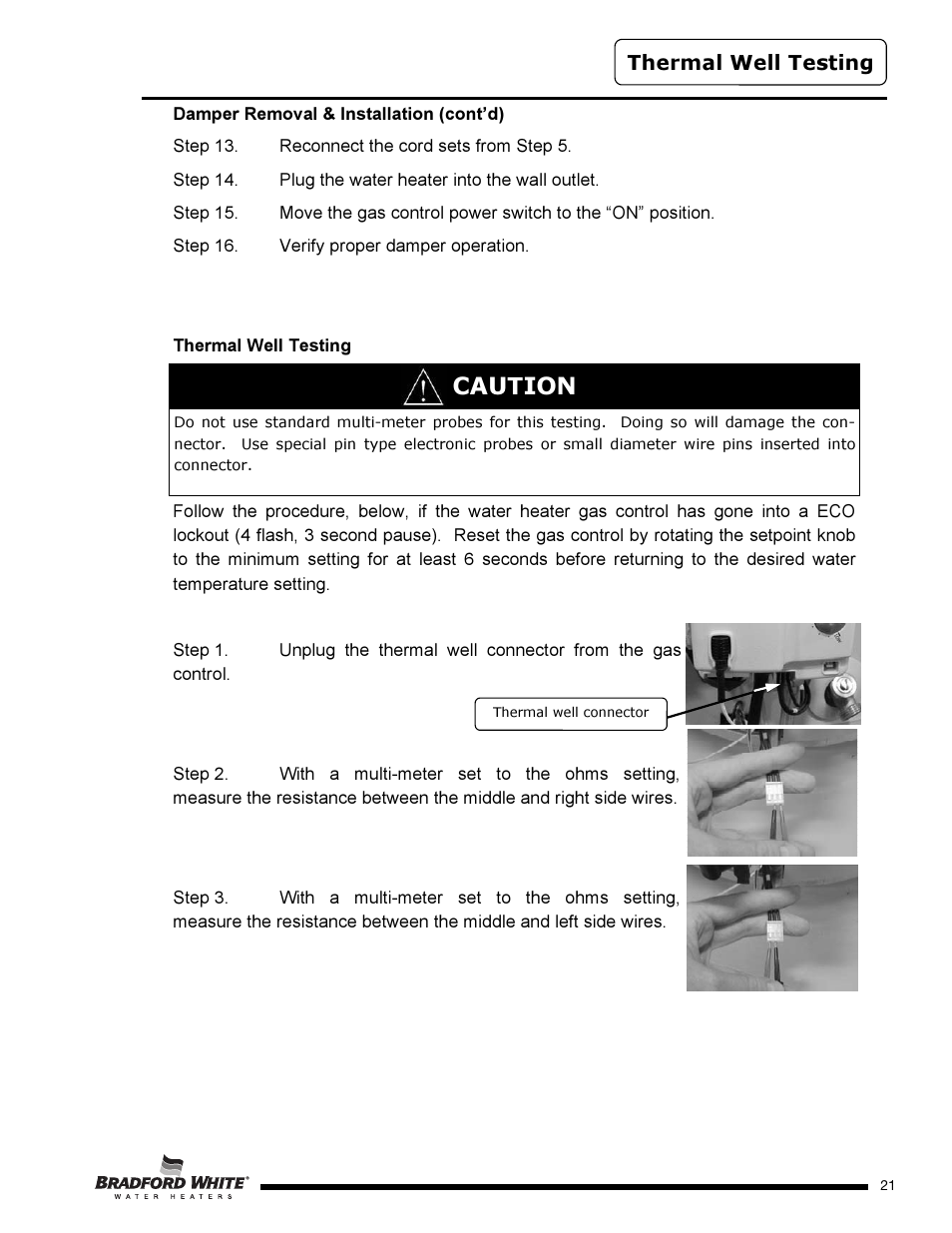 Caution | Bradford White D-4-504S6FSX User Manual | Page 21 / 40