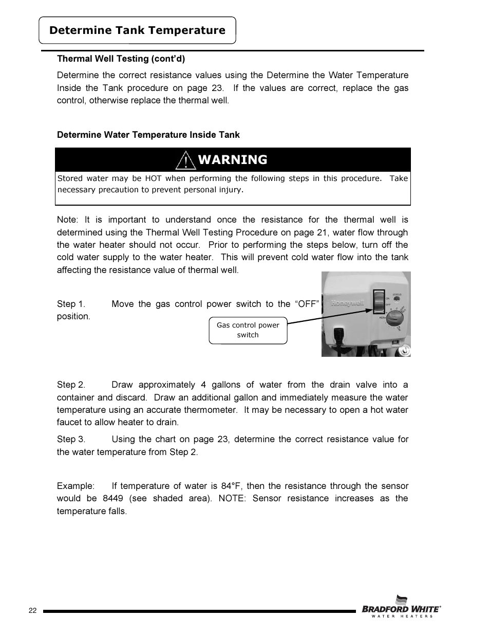 Warning | Bradford White D-4-504S6FSX User Manual | Page 22 / 40