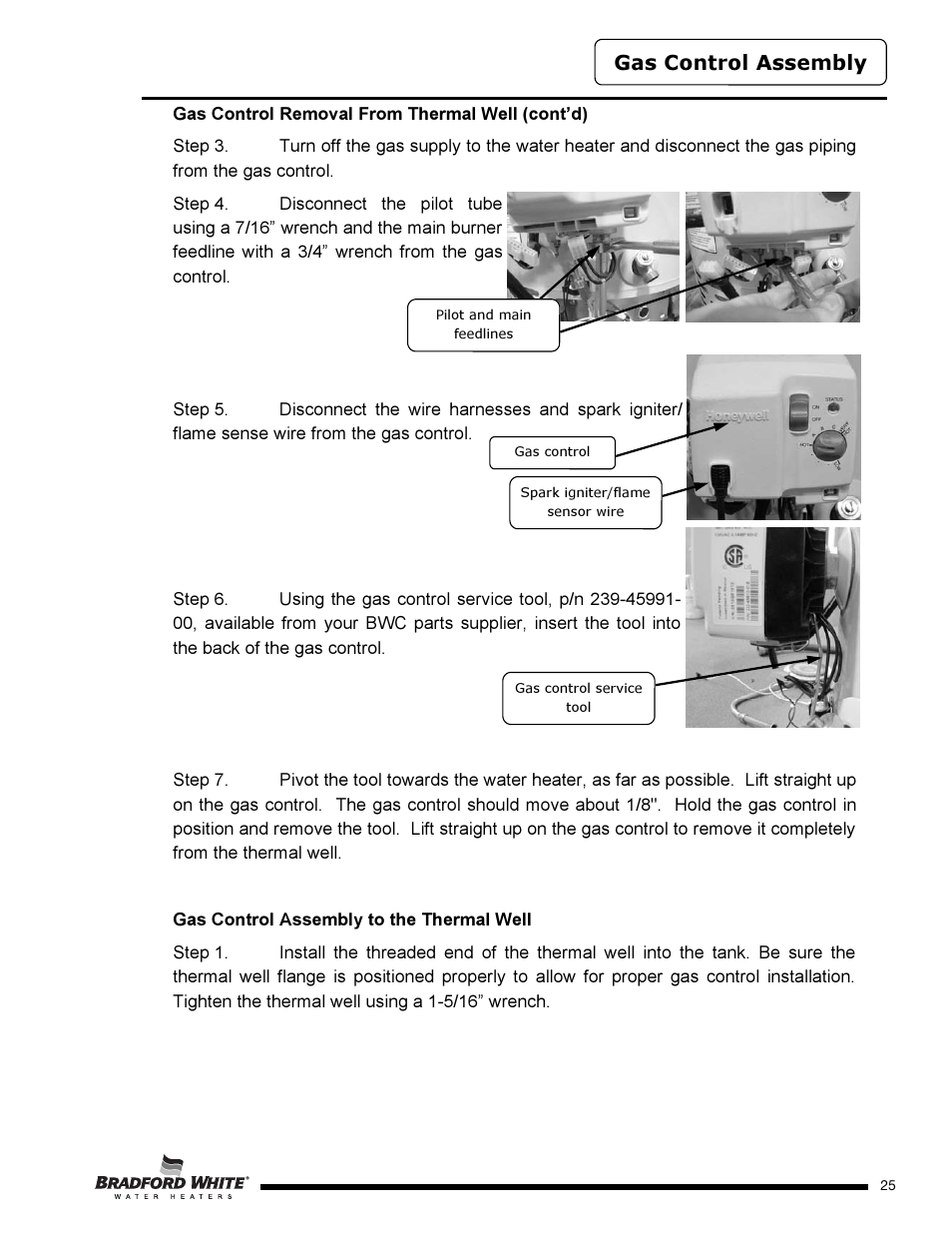 Gas control assembly | Bradford White D-4-504S6FSX User Manual | Page 25 / 40