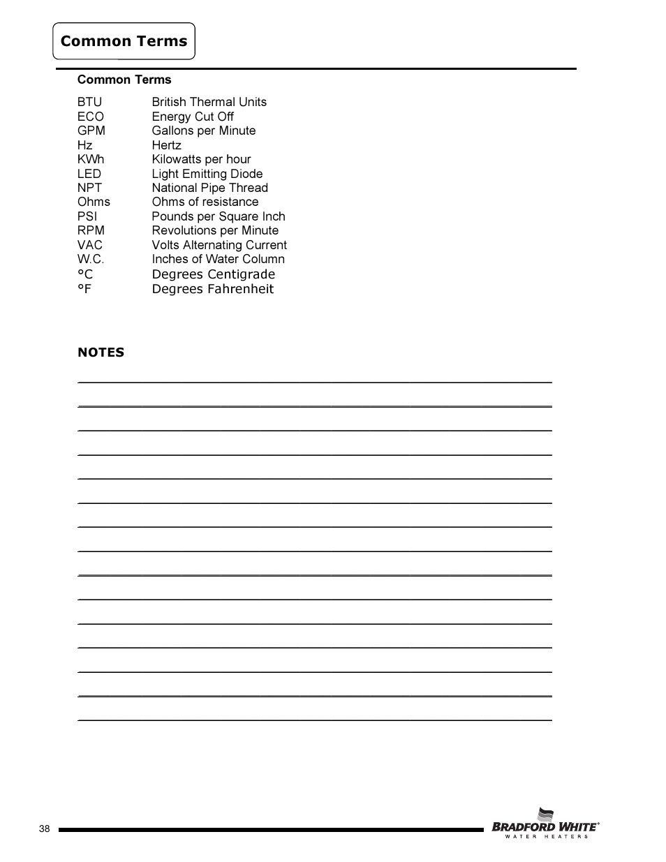 Bradford White D-4-504S6FSX User Manual | Page 38 / 40