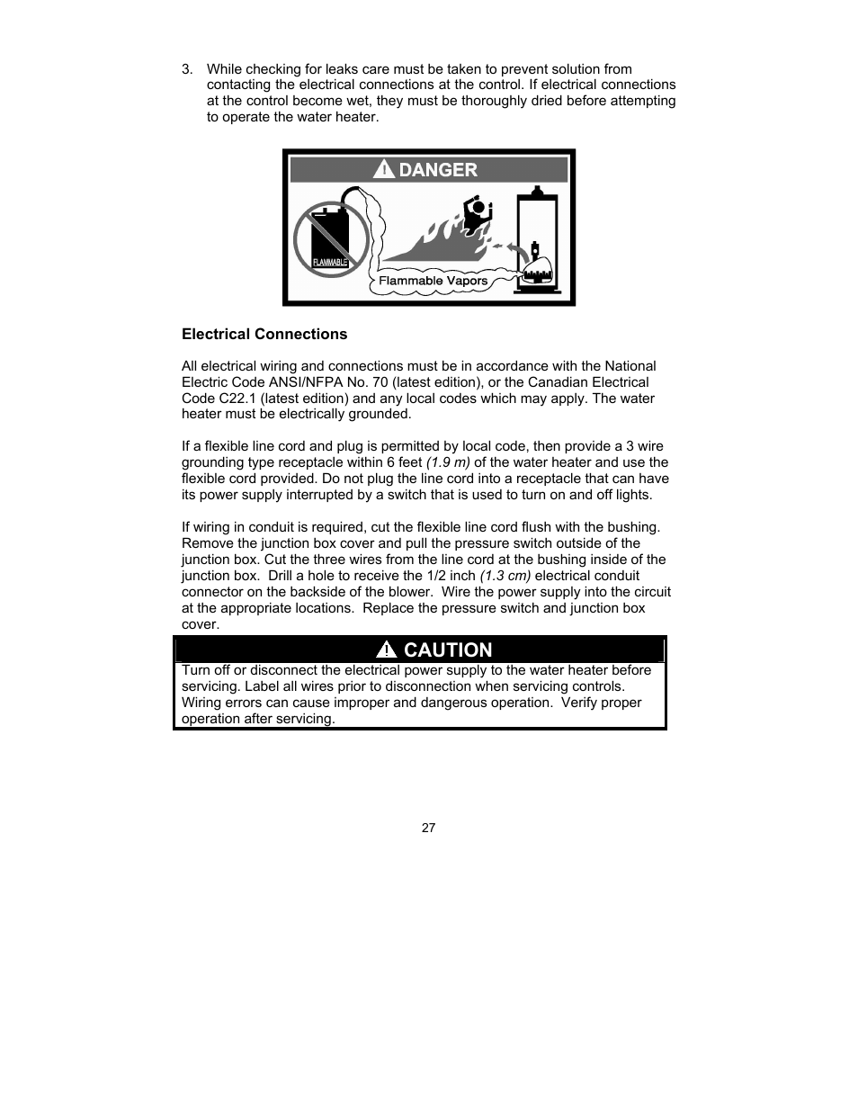 Caution | Bradford White TW4-75S-76B-3N User Manual | Page 27 / 40