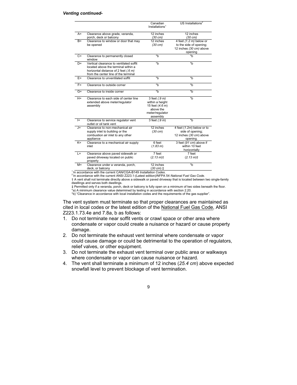 Venting continued | Bradford White TW4-75S-76B-3N User Manual | Page 9 / 40