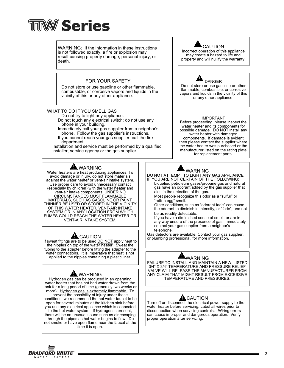 Bradford White M-2-TW-75T6BN User Manual | Page 3 / 40