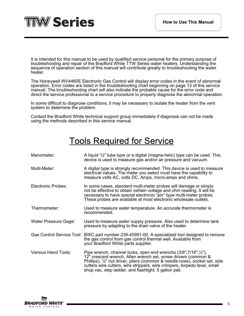 Bradford White M-2-TW-75T6BN User Manual | Page 5 / 40