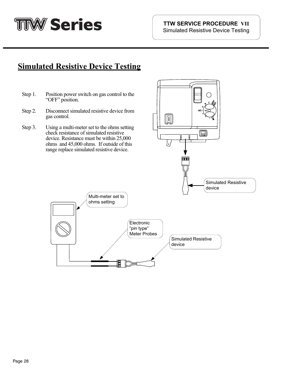 Simulated resistive device testing | Bradford White TW4-75S-76B-3X User Manual | Page 28 / 36