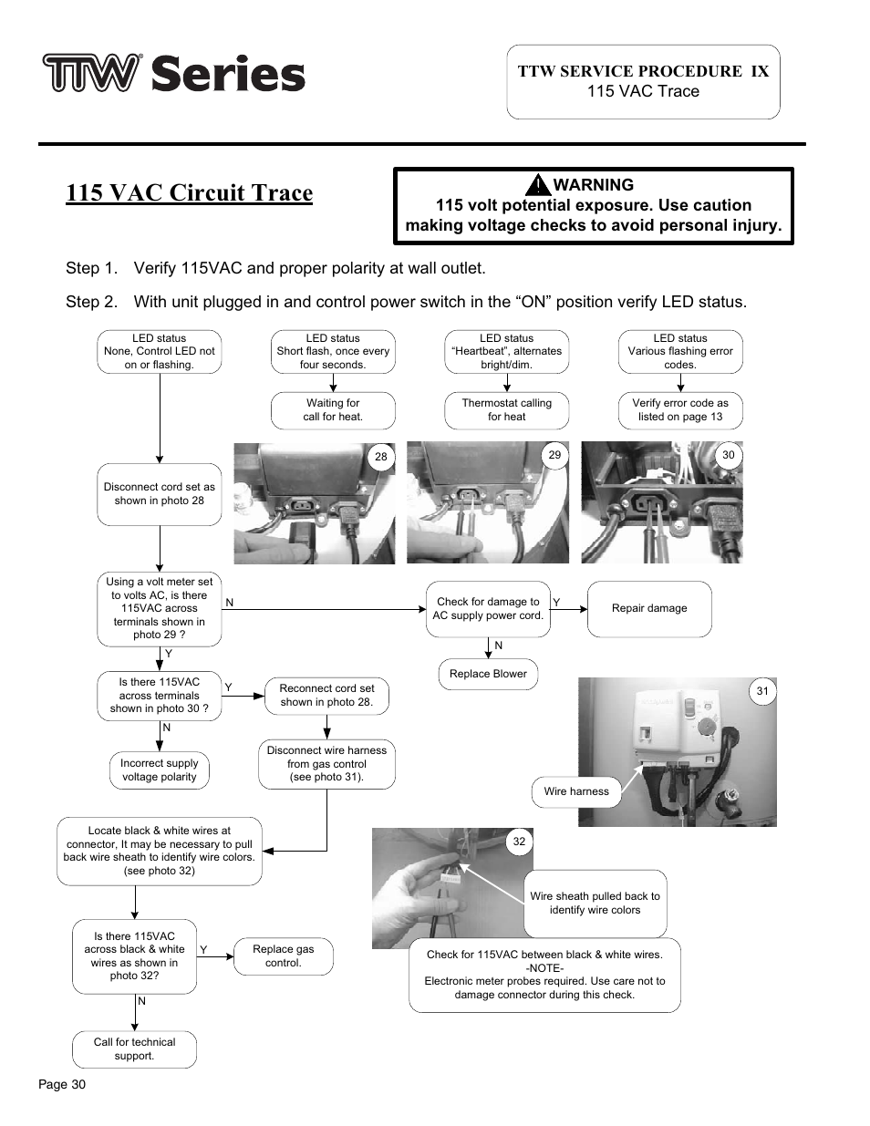 115 vac circuit trace | Bradford White TW4-75S-76B-3X User Manual | Page 30 / 36