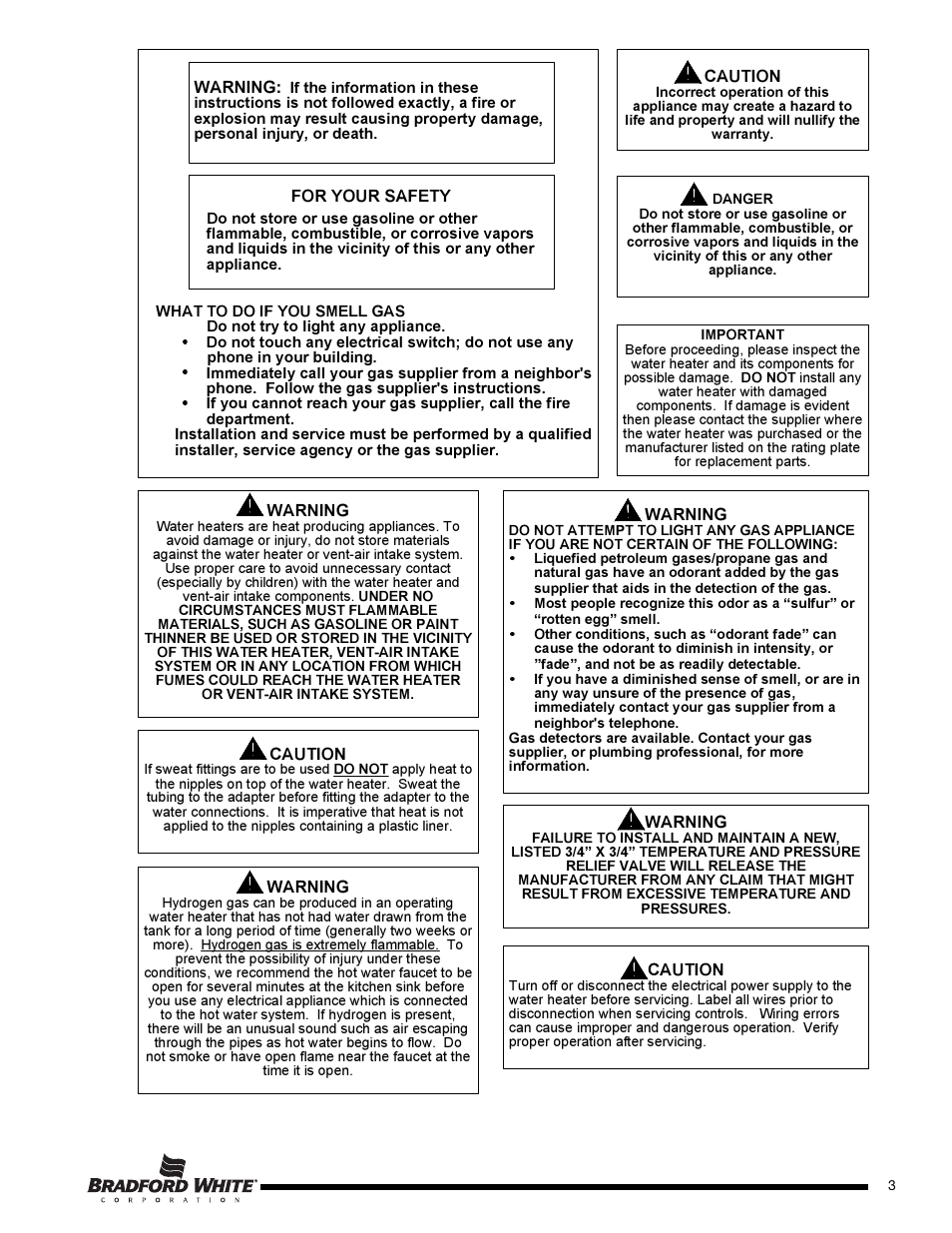 Bradford White TW4-75S-76B-3X User Manual | Page 3 / 36