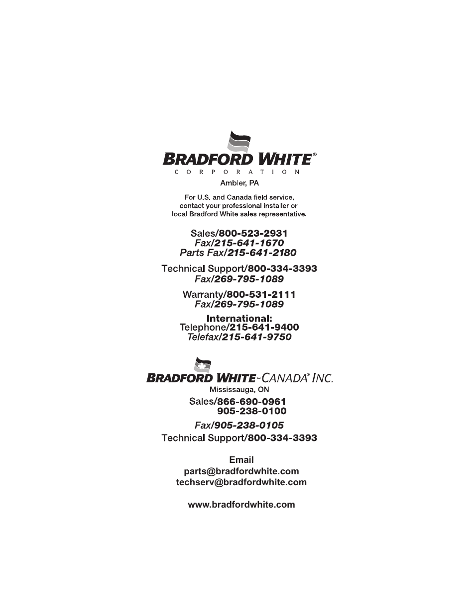 Bradford White TW4-75S-76B-3X User Manual | Page 36 / 36