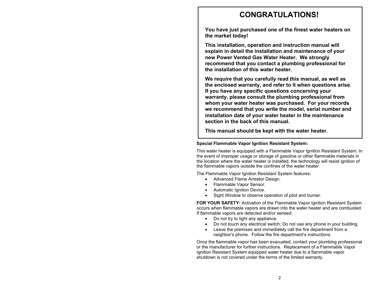 Bradford White M-4-XRTW65T6FSX User Manual | Page 2 / 40