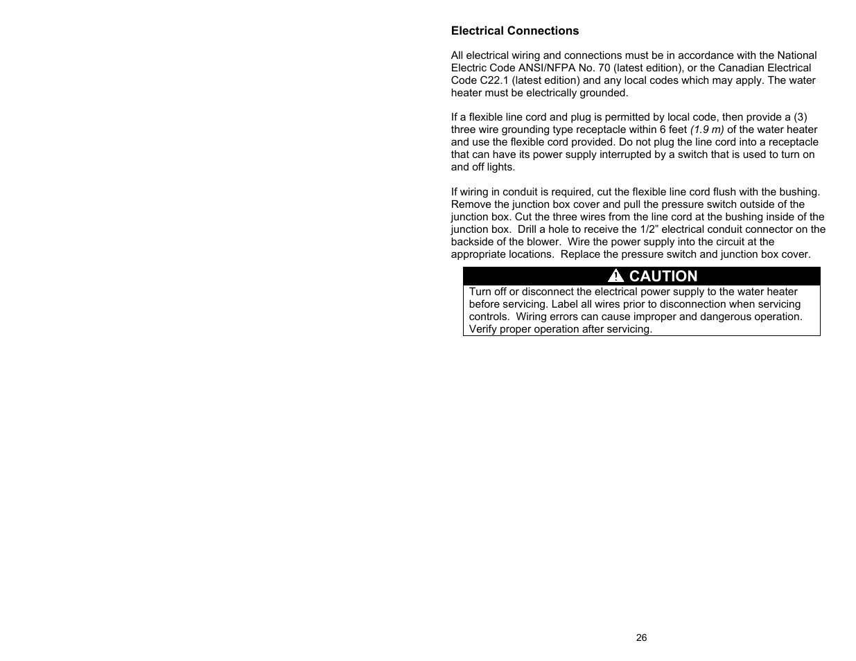 Caution | Bradford White M-4-XRTW65T6FSX User Manual | Page 26 / 40