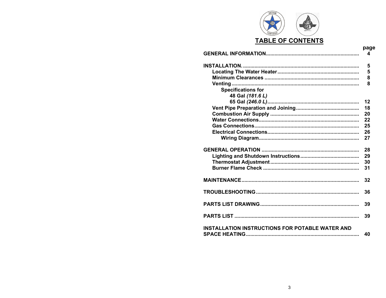 Bradford White M-4-XRTW65T6FSX User Manual | Page 3 / 40
