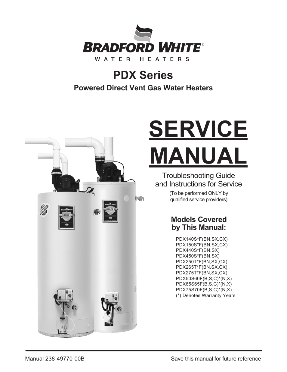Bradford White PDX-75S-70FB-3X User Manual | 44 pages