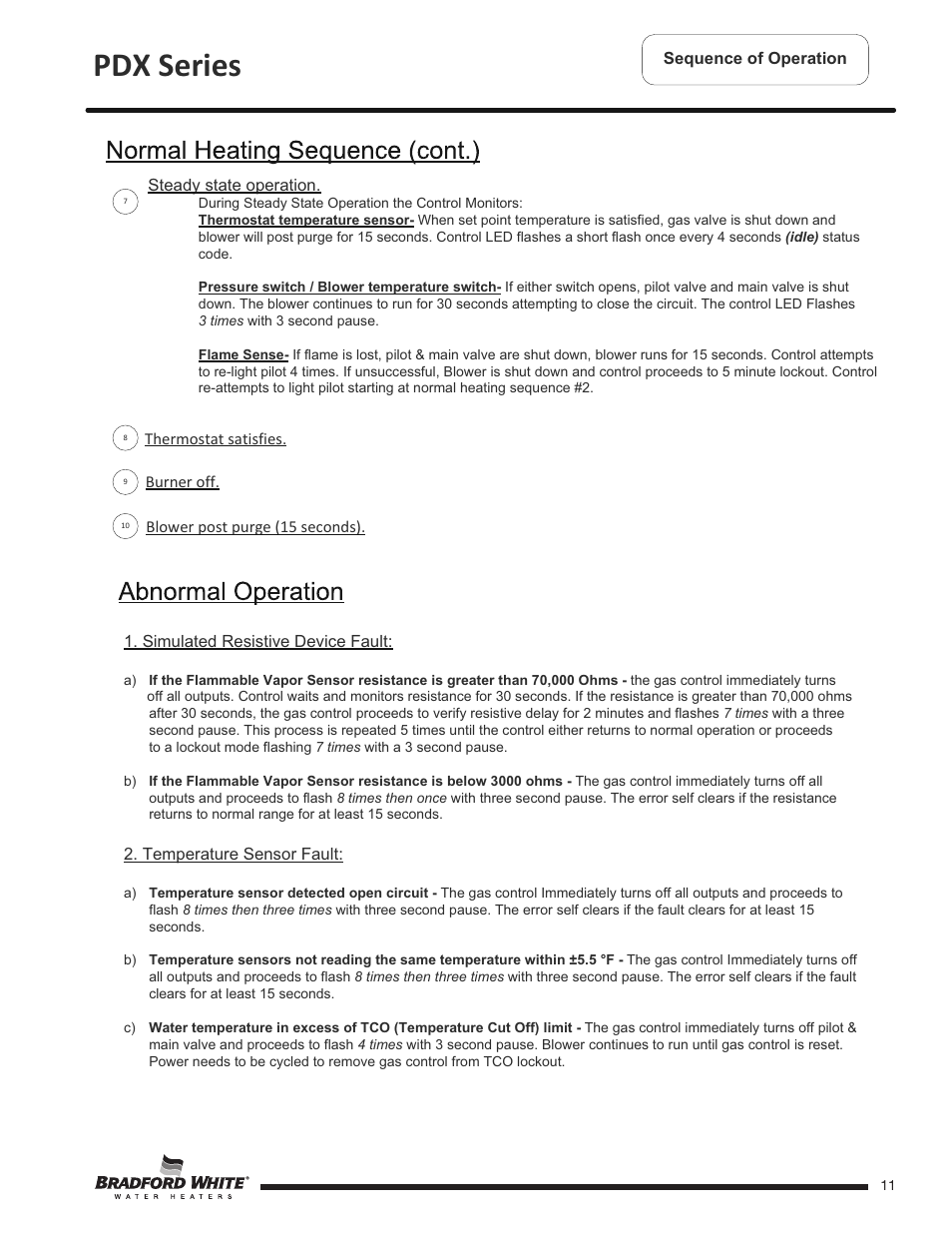Pdx series | Bradford White PDX-75S-70FB-3X User Manual | Page 11 / 44