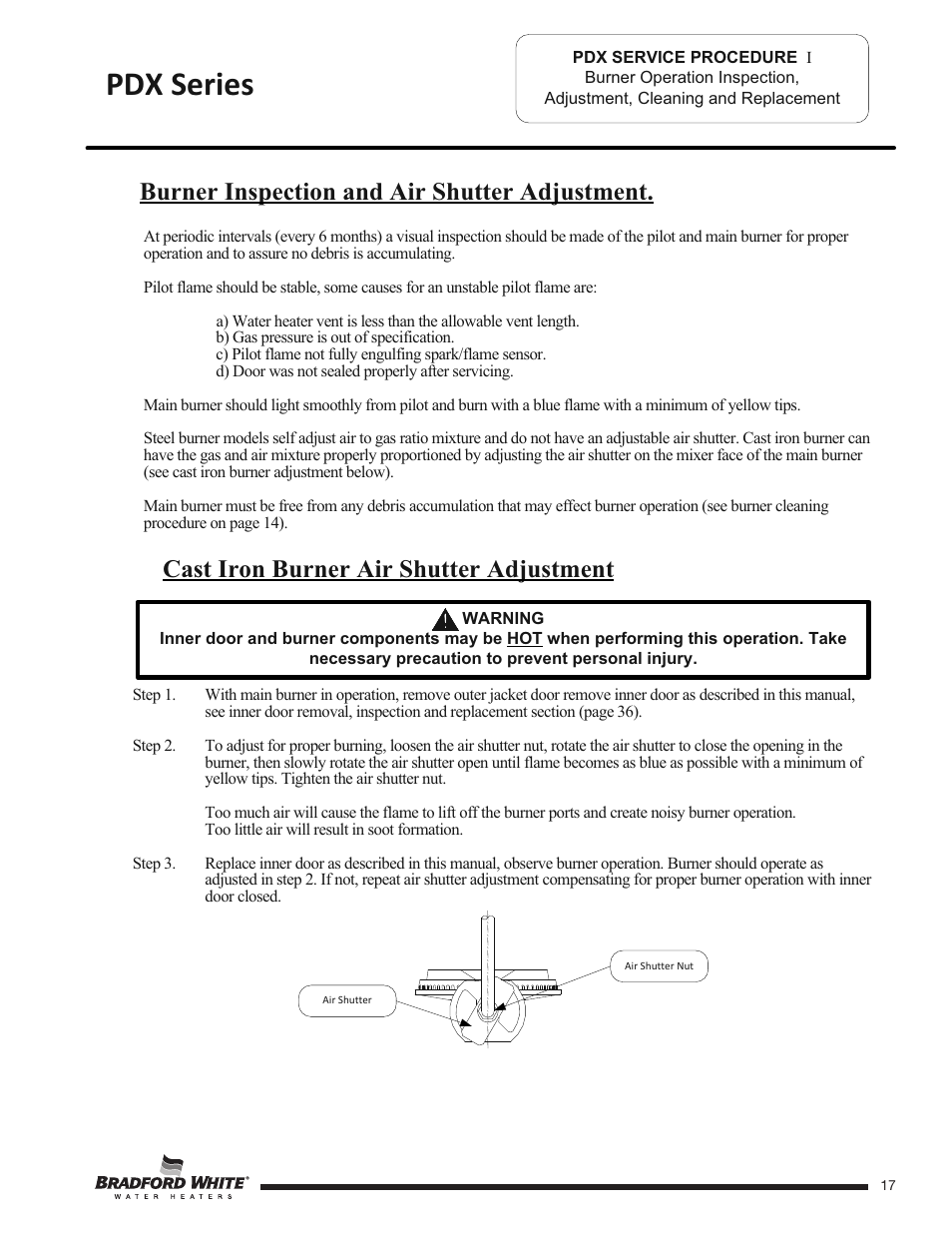 Pdx series | Bradford White PDX-75S-70FB-3X User Manual | Page 17 / 44