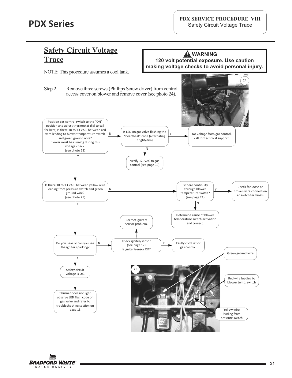 Pdx series, Safety circuit voltage trace | Bradford White PDX-75S-70FB-3X User Manual | Page 31 / 44