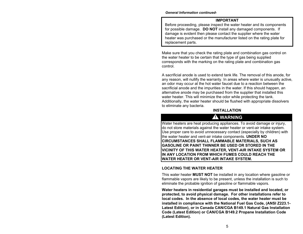 Bradford White UDH-75T-50FR-3N User Manual | Page 5 / 32