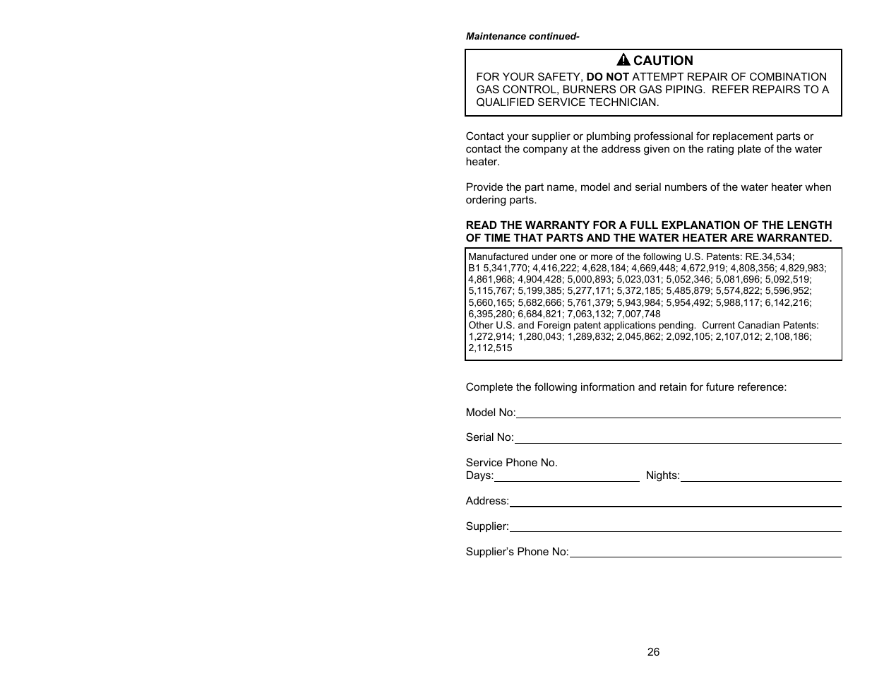 Bradford White DH1-75S6FSX User Manual | Page 26 / 32