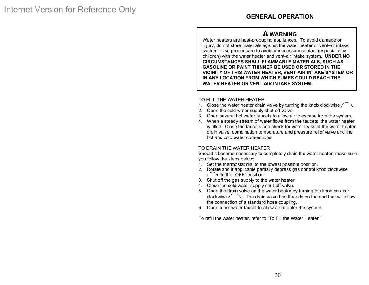 Internet version for reference only | Bradford White DH-75T-60FB-3X User Manual | Page 30 / 40