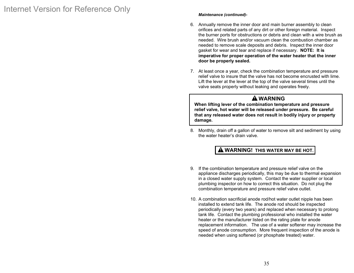 Internet version for reference only | Bradford White DH-75T-60FB-3X User Manual | Page 35 / 40