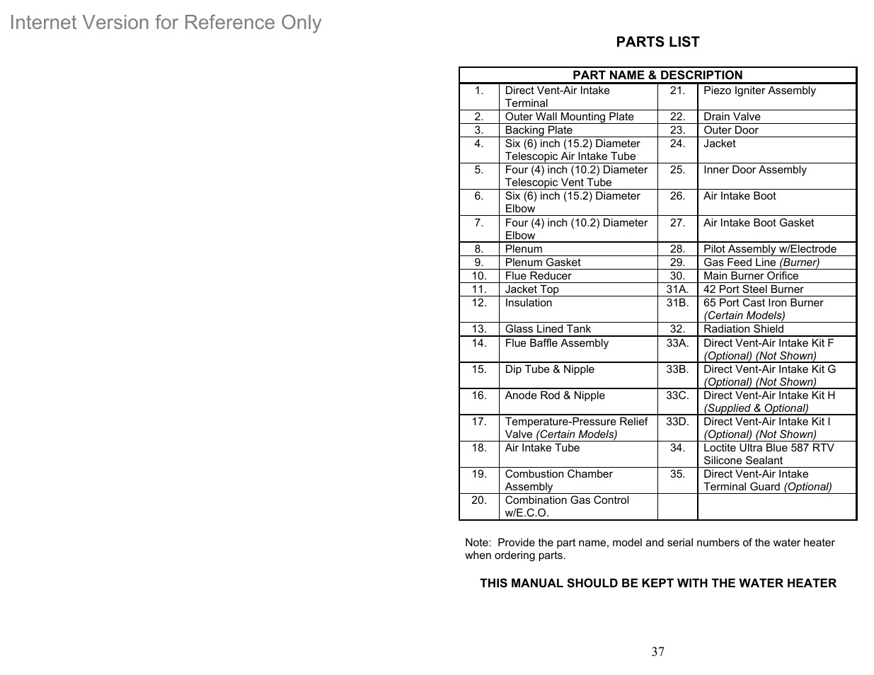 Internet version for reference only | Bradford White DH-75T-60FB-3X User Manual | Page 37 / 40