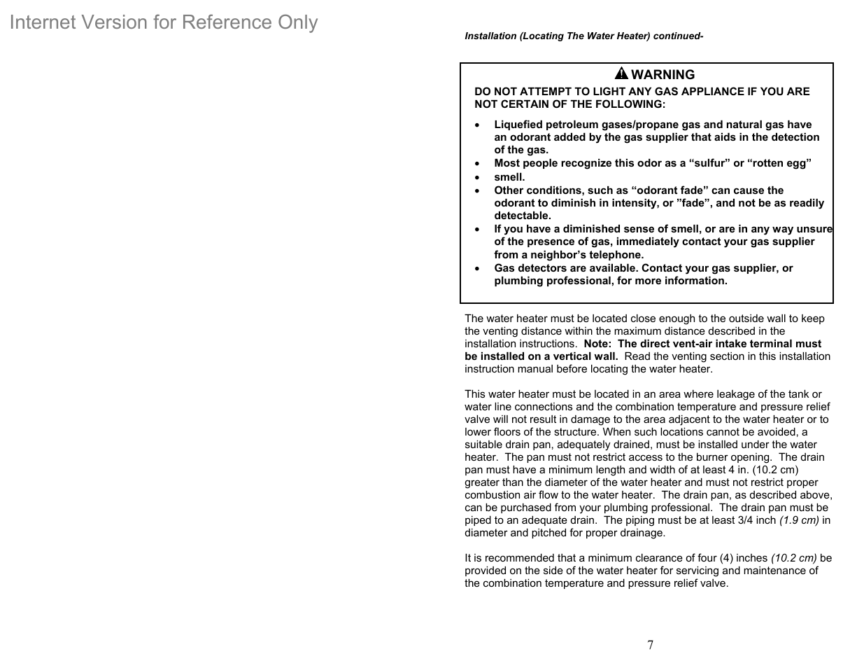 Internet version for reference only | Bradford White DH-75T-60FB-3X User Manual | Page 7 / 40