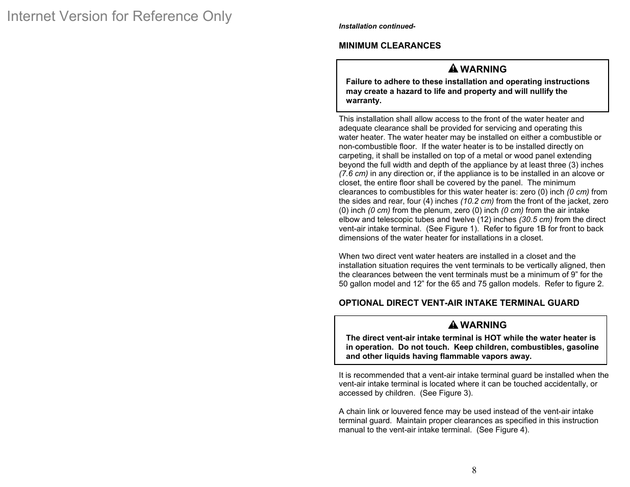Internet version for reference only | Bradford White DH-75T-60FB-3X User Manual | Page 8 / 40