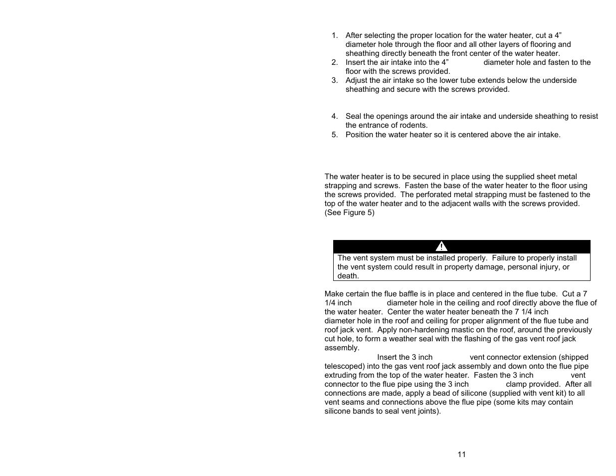 Warning | Bradford White M-I-MS40T6LX User Manual | Page 11 / 28