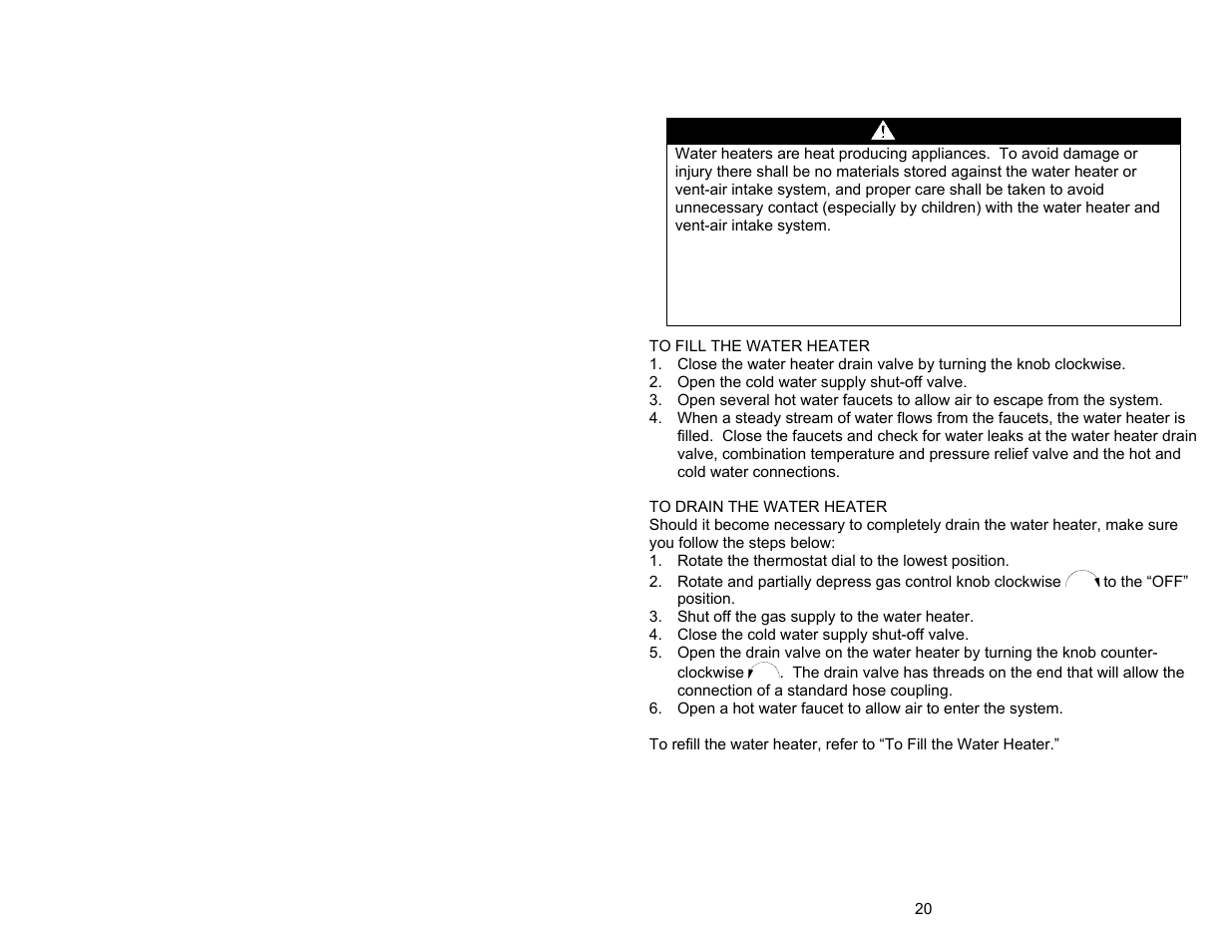 Warning | Bradford White M-I-MS40T6LX User Manual | Page 20 / 28