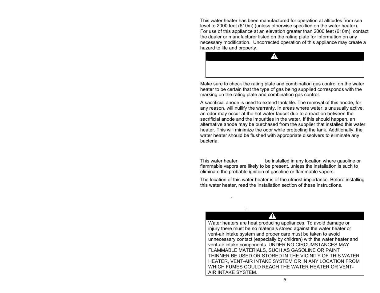 Danger, Warning | Bradford White M-I-MS40T6LX User Manual | Page 5 / 28